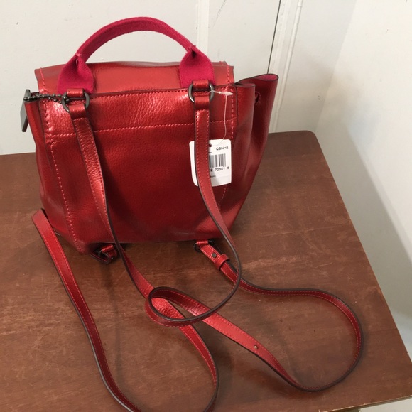 Coach Red Metallic Derby Backpack Pebble Leather Brand new with tag . - Picture 6 of 15